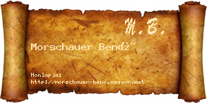 Morschauer Benő névjegykártya